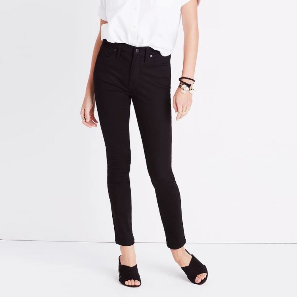 Madewell ❗️9" high-Rise Skinny Jean in ISKO Stay Black Size 25